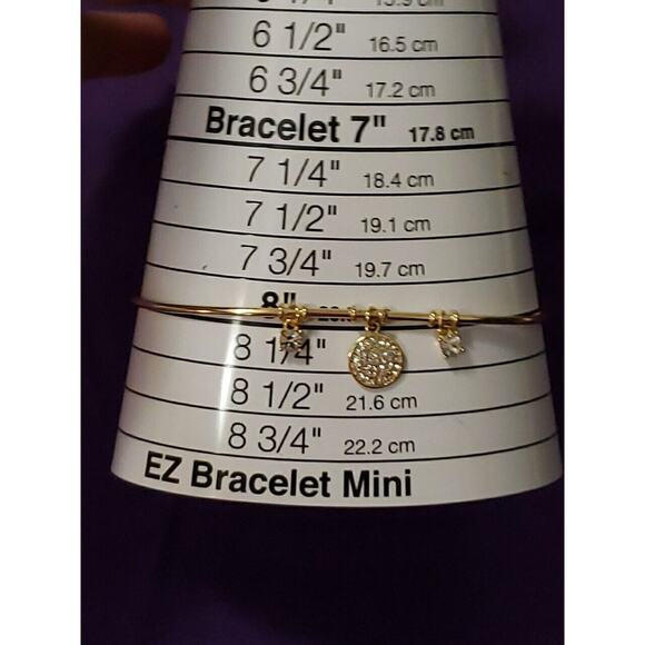 No Boundaries Sterling Silver 14KT Flash Gold Plated CZ Crystal Cuff Bracelet - Picture 8 of 10